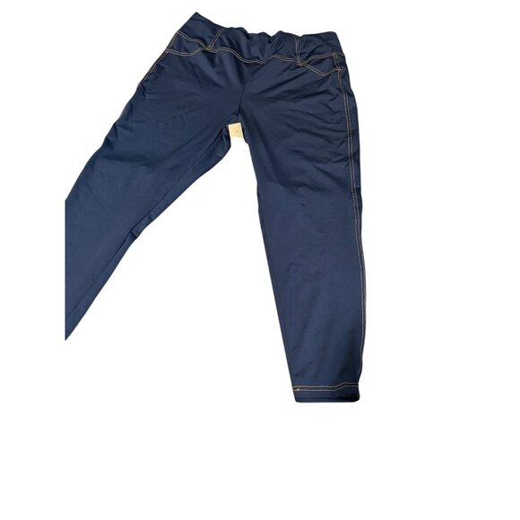 Womens 2X Sport Elastic Waist stretch Navy Pants. Looks like jeans. 2 pockets - Picture 5 of 5